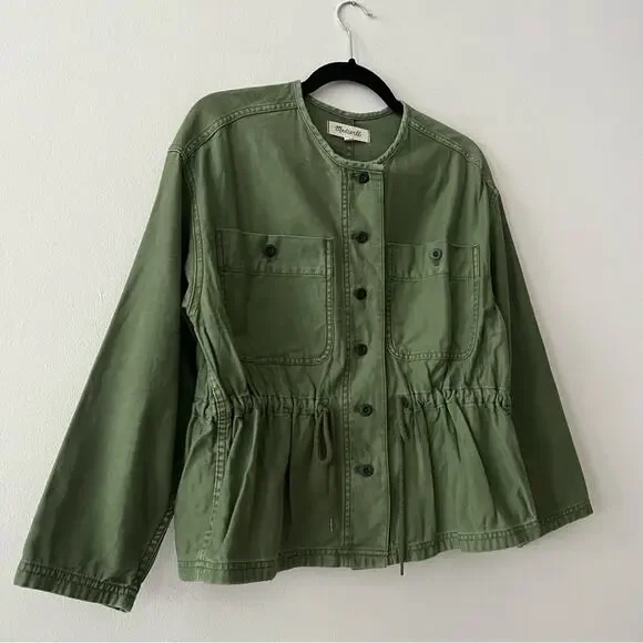 Madewell Claremont Drawstring Army Green Jacket - Picture 5 of 8